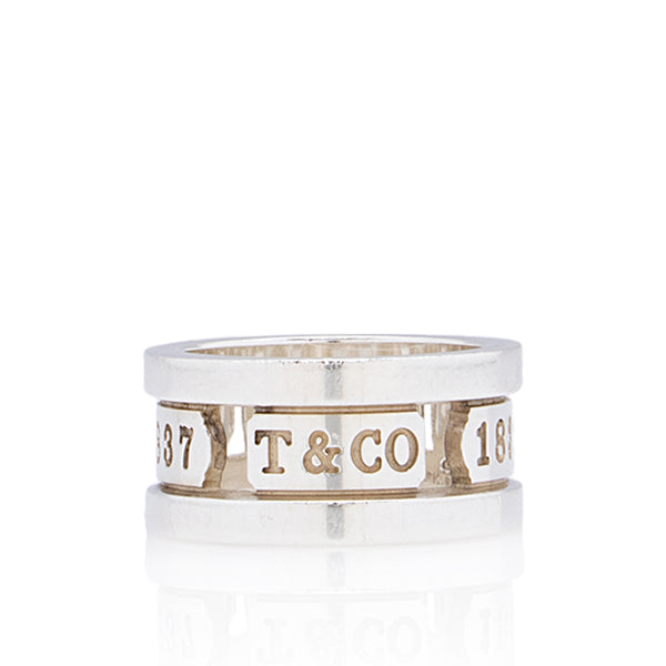 Tiffany & Co. Sterling Silver 1837 Cutout Ring - Size 4 1/2 (SHF-16065)