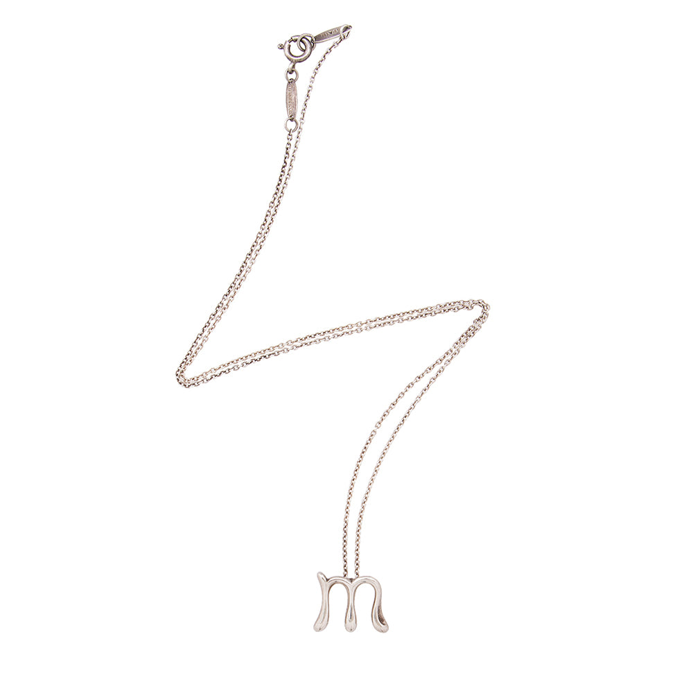 Tiffany & Co. Sterling Silver Alphabet Letter M Pendant (SHF-19599)