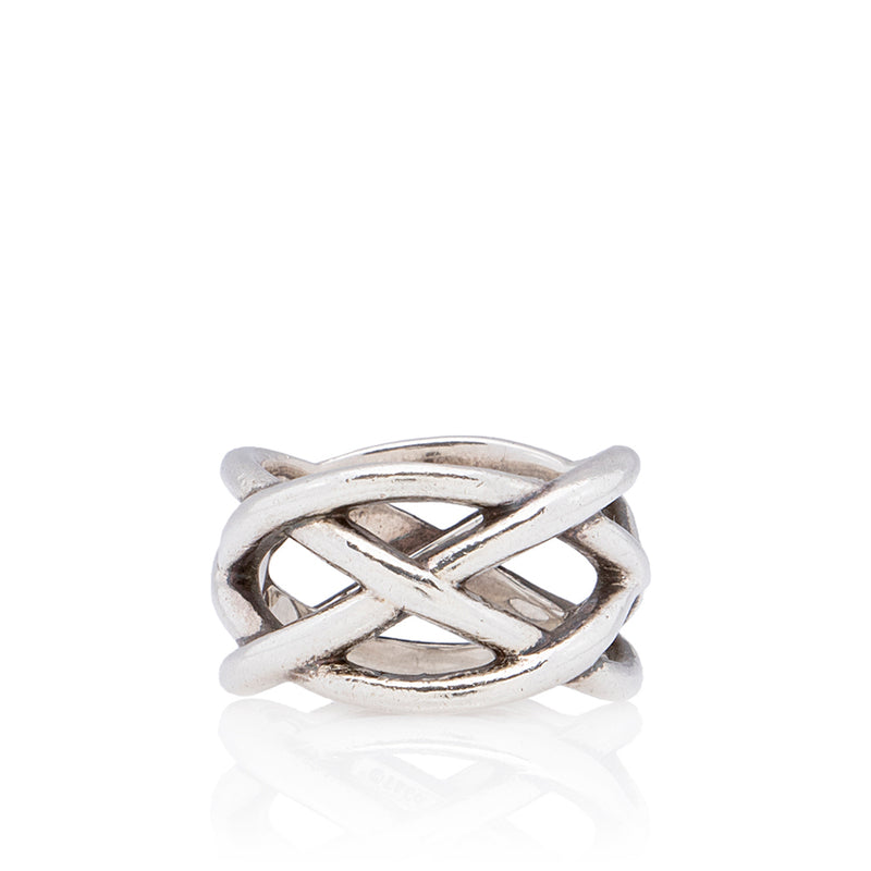 Tiffany & Co. Sterling Silver Braided Crisscross Ring - Size 6 1/2 - FINAL SALE (SHF-19534)