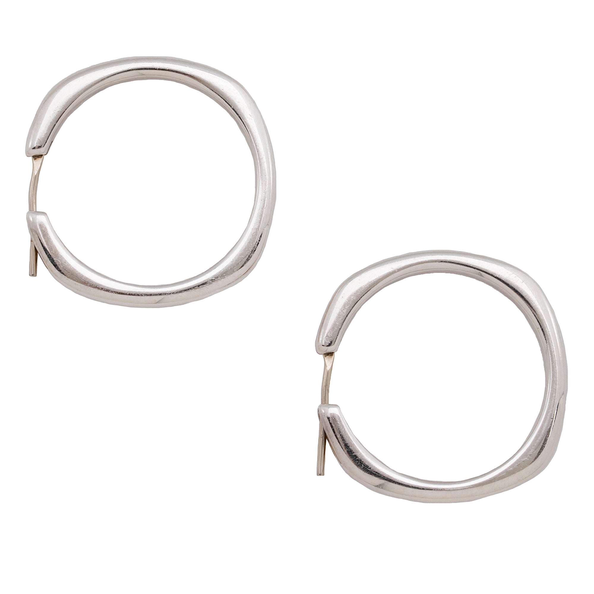 Tiffany & Co. Sterling Silver Cushion Hoop Earrings (SHF-22262)