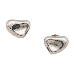 Tiffany & Co. Elsa Peretti Sterling Silver Full Heart Earrings (SHF-22779)