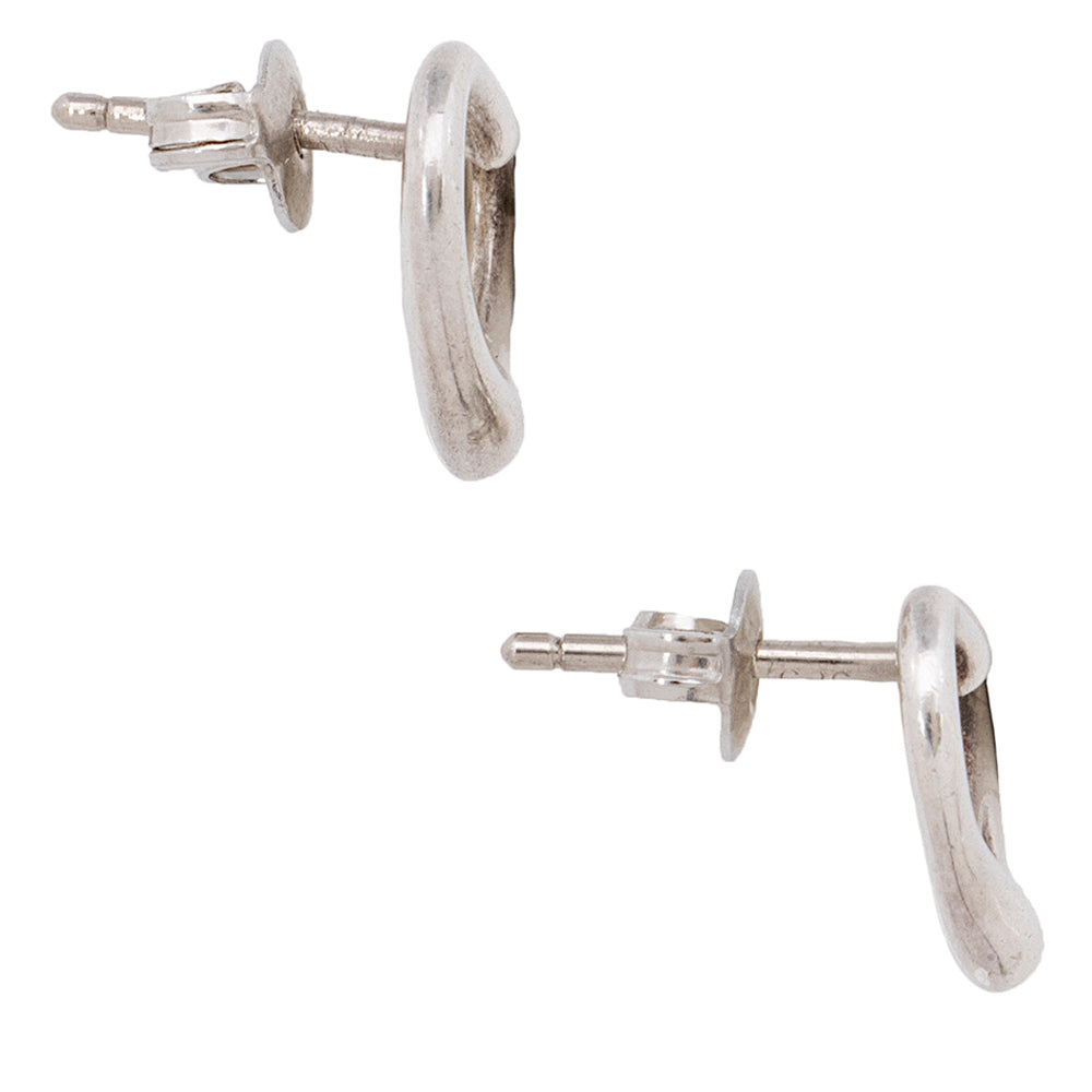 Tiffany & Co. Sterling Silver Elsa Peretti Open Heart Earrings (SHF-19622)