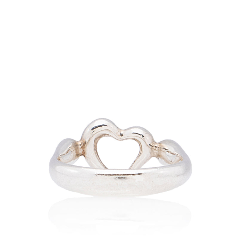 Tiffany & Co. Sterling Silver Elsa Peretti Open Heart Ring - Size 4 (SHF-20520)