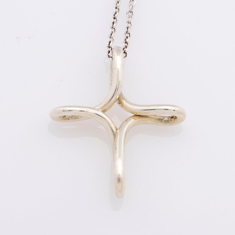Tiffany & Co. Sterling Silver Infinity Cross Pendant Necklace (SHF-18874)