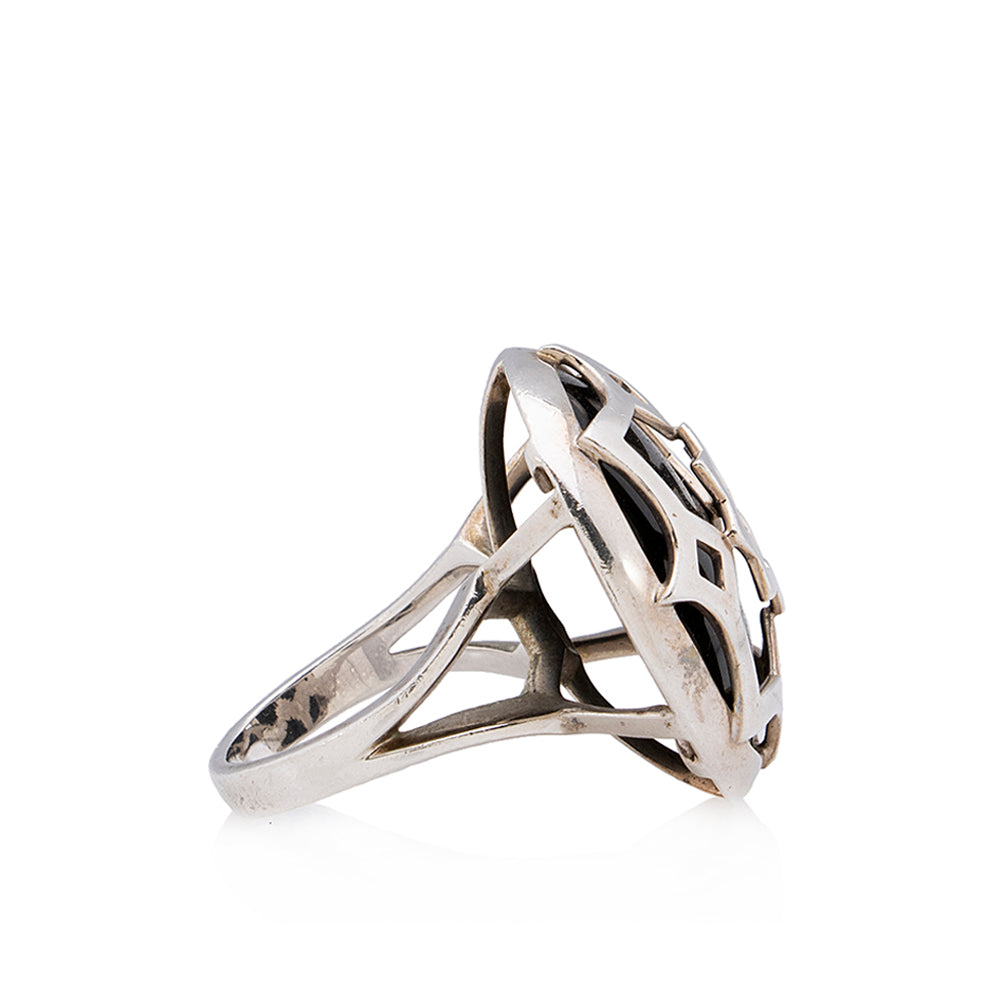 Tiffany & Co. Sterling Silver Onyx Paloma Picasso Ring - Size 7 - FINAL SALE (SHF-20082)