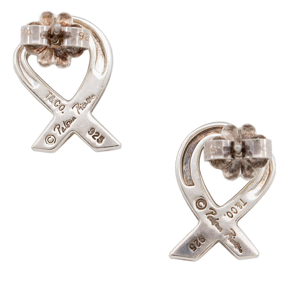 Tiffany & Co. Sterling Silver Paloma Picasso Loving Heart Earrings (SHF-20946)