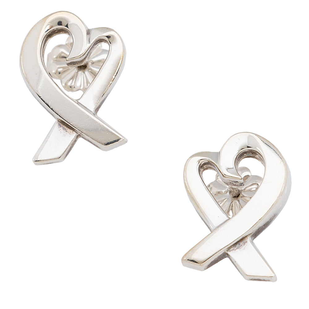 Tiffany & Co. Sterling Silver Paloma Picasso Loving Heart Earrings (SHF-20946)