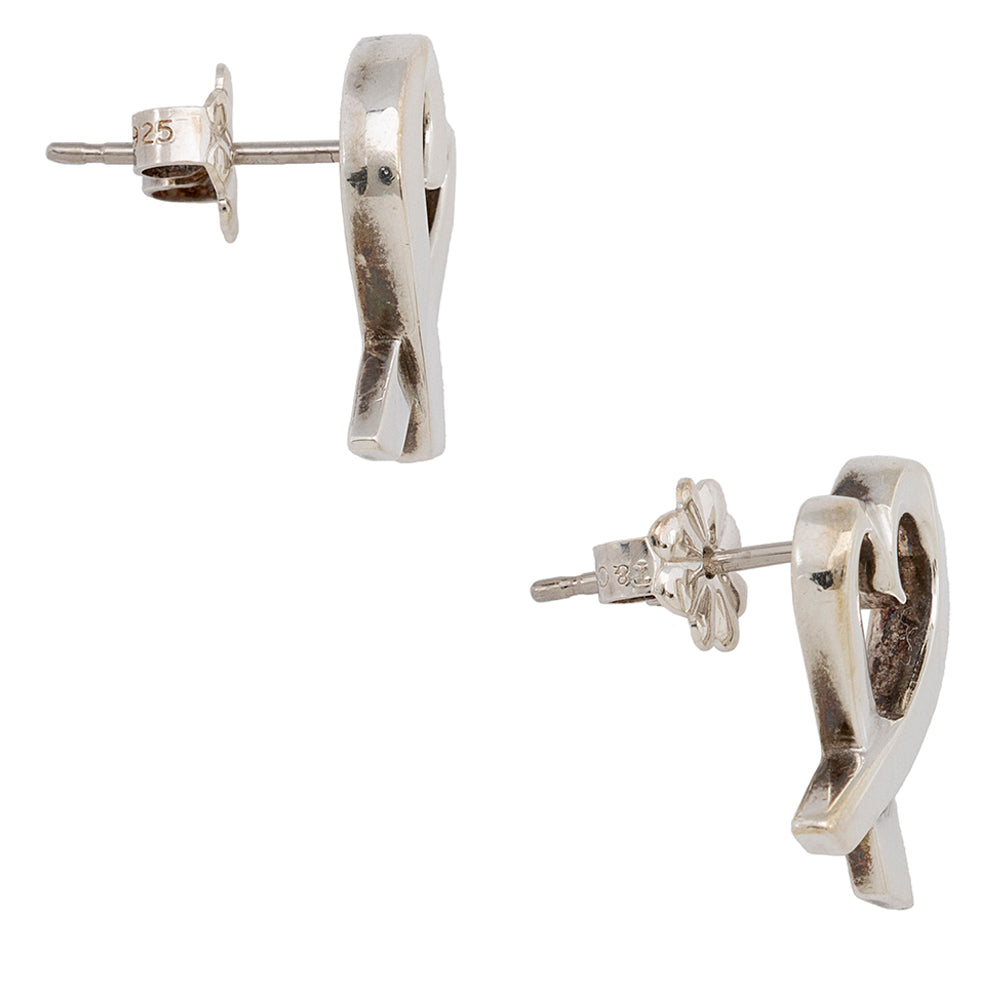 Tiffany & Co. Sterling Silver Paloma Picasso Loving Heart Earrings (SHF-20946)