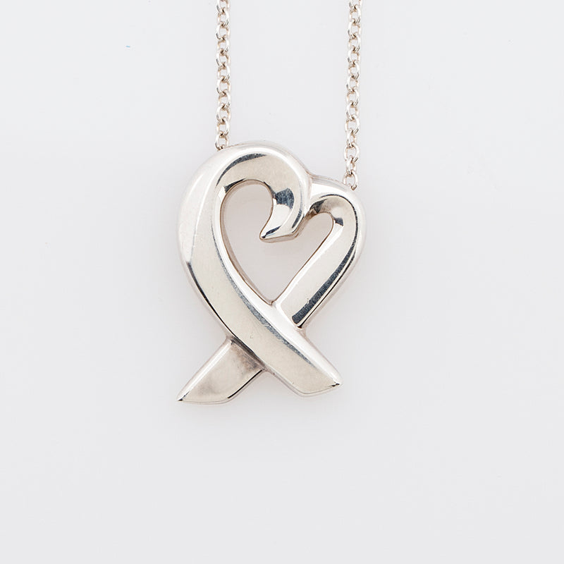 Tiffany & Co. Sterling Silver Paloma Picasso Loving Heart Necklace (SHF-18239)