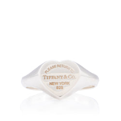 Tiffany & Co. Sterling Silver Return to Tiffany Heart Singet Ring - Size 9 (SHF-19158)