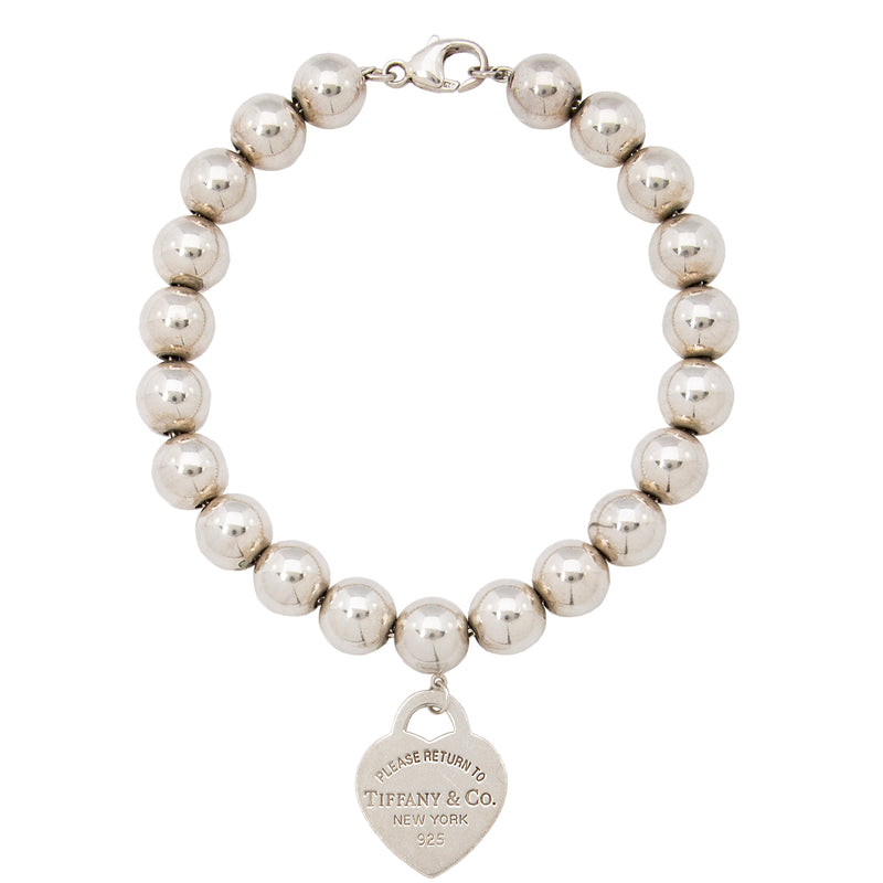 Tiffany & Co. Sterling Silver Return to Tiffany Heart Tag Bead Bracelet (SHF-22591)