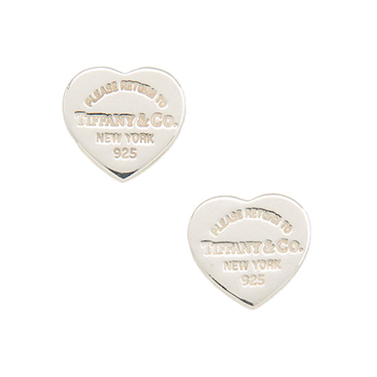 Tiffany & Co. Sterling Silver Return to Tiffany Mini Heart Stud Earrings (SHF-23868)