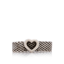 Tiffany & Co. Sterling Silver Somerset Heart Ring - 9 1/2 (SHF-16894)