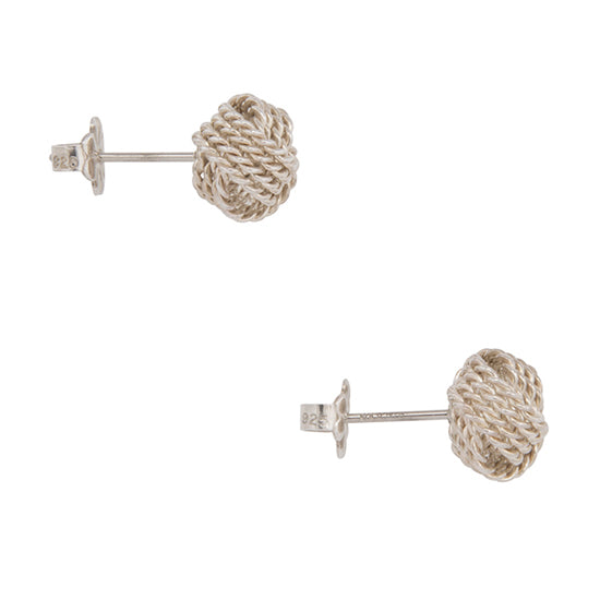 Tiffany & Co. Sterling Silver Twist Knot Stud Earrings (SHF-23871)