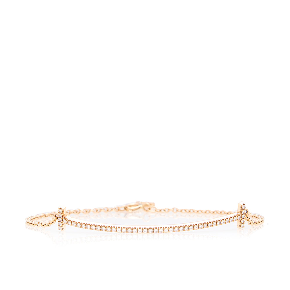 Tiffany & Co.18k Yellow Gold Diamonds T Smile Bracelet (SHF-19877)