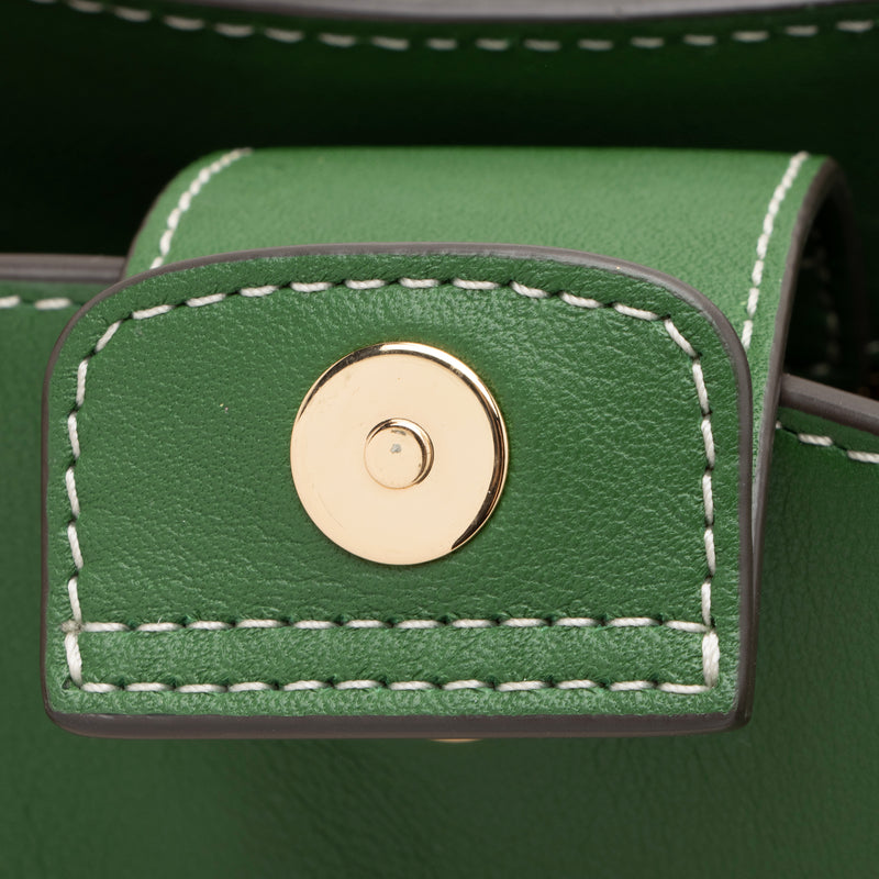 Tory Burch Green Leather Robinson Boston Bag
