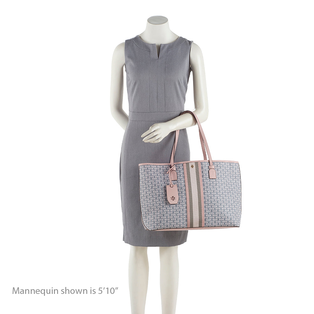 Tory Burch Canvas Gemini Link Chain Print Tote (SHF-18574)