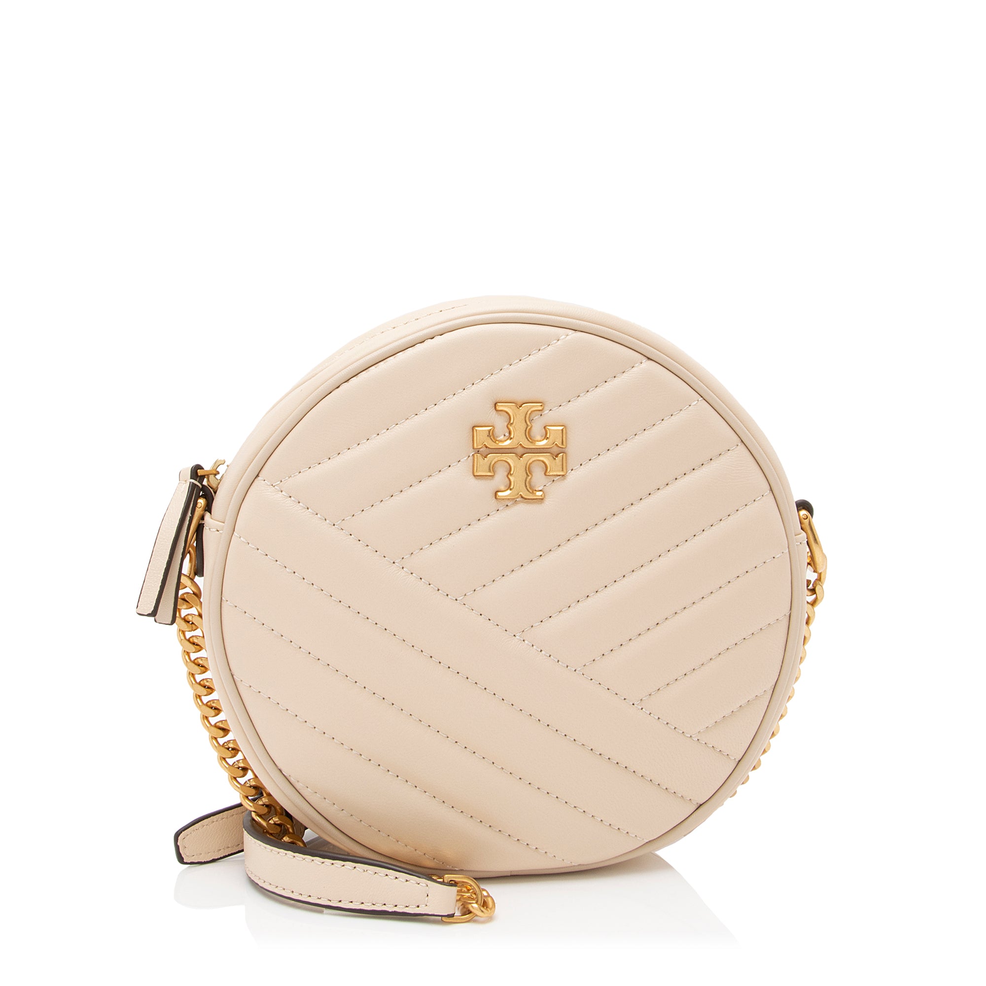 Tory Burch Chevron Leather Kira Circle Crossbody Bag (SHF-23723)