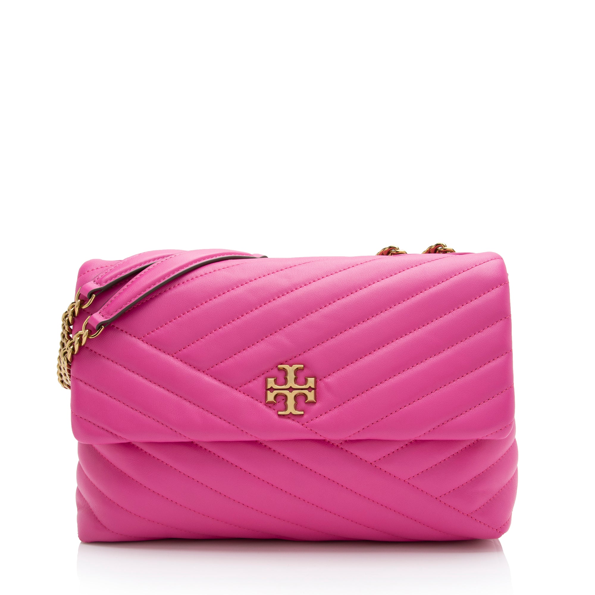 Tory Burch Chevron Leather Kira Large Shoulder Bag (SHF-Jn02AQ)