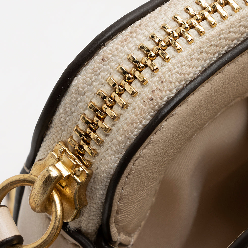 Tory Burch Embossed Leather Fleming Double Zip Mini Bag (SHF-20737)