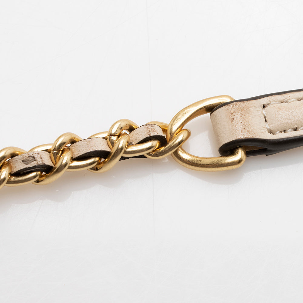 Tory Burch Embossed Leather Fleming Double Zip Mini Bag (SHF-20737)