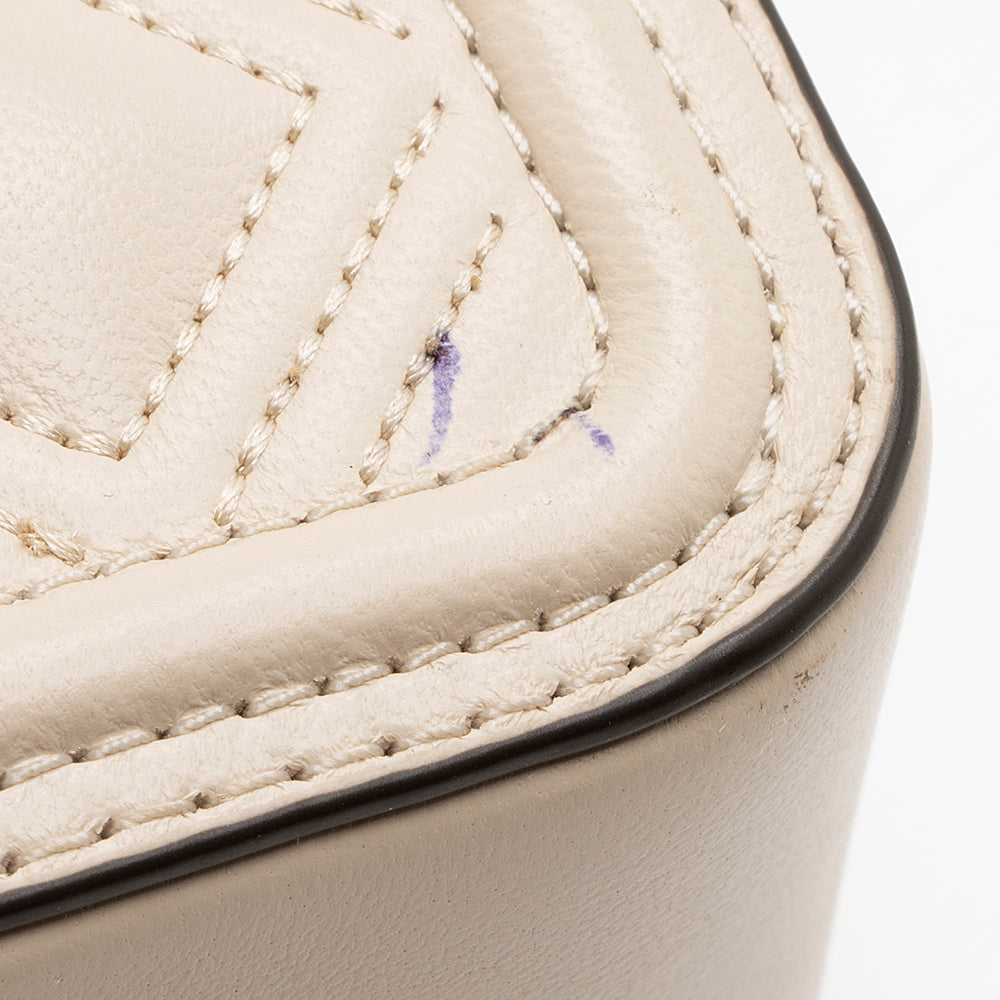 Tory Burch Embossed Leather Fleming Double Zip Mini Bag (SHF-20737)