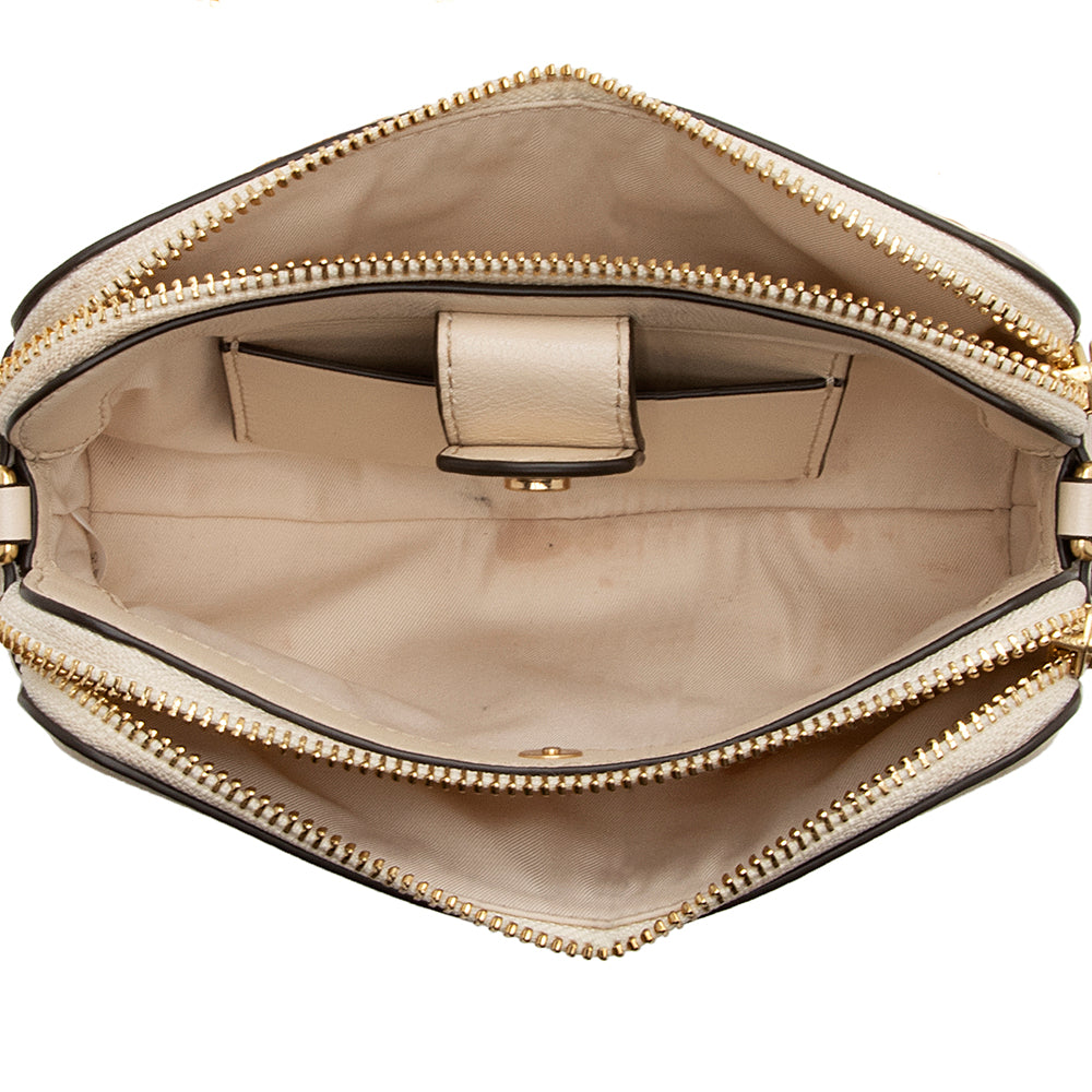 Tory Burch Embossed Leather Fleming Double Zip Mini Bag (SHF-20737)