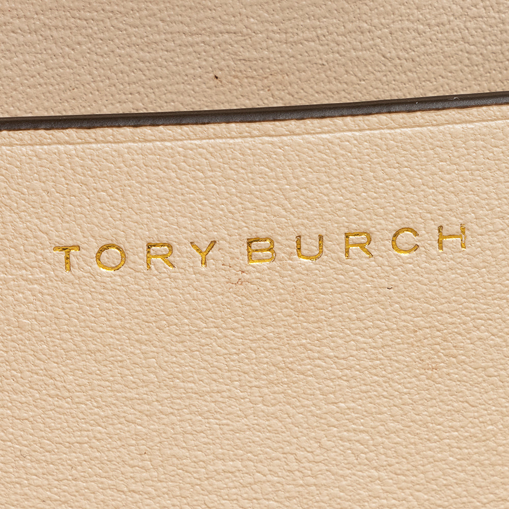 Tory Burch Embossed Leather Fleming Double Zip Mini Bag (SHF-20737)