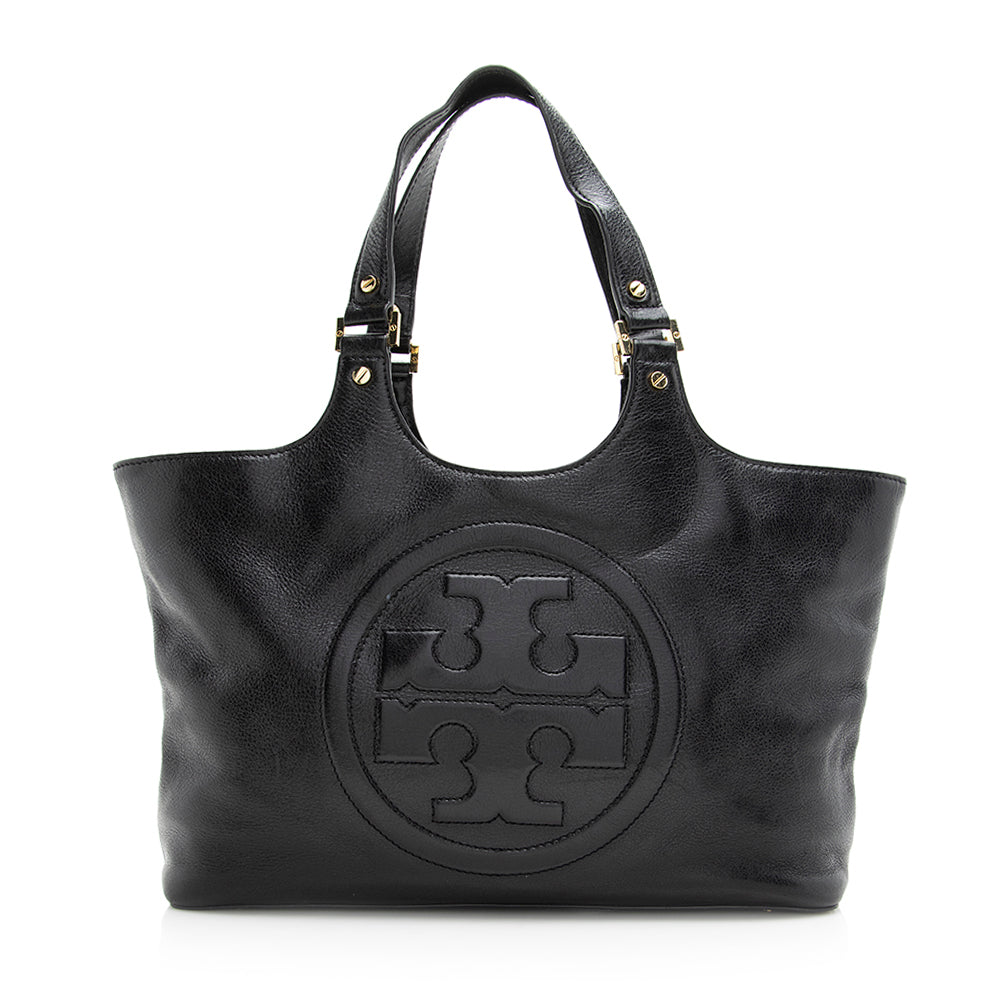 Tory Burch Leather Bombe Tote (SHF-20378)