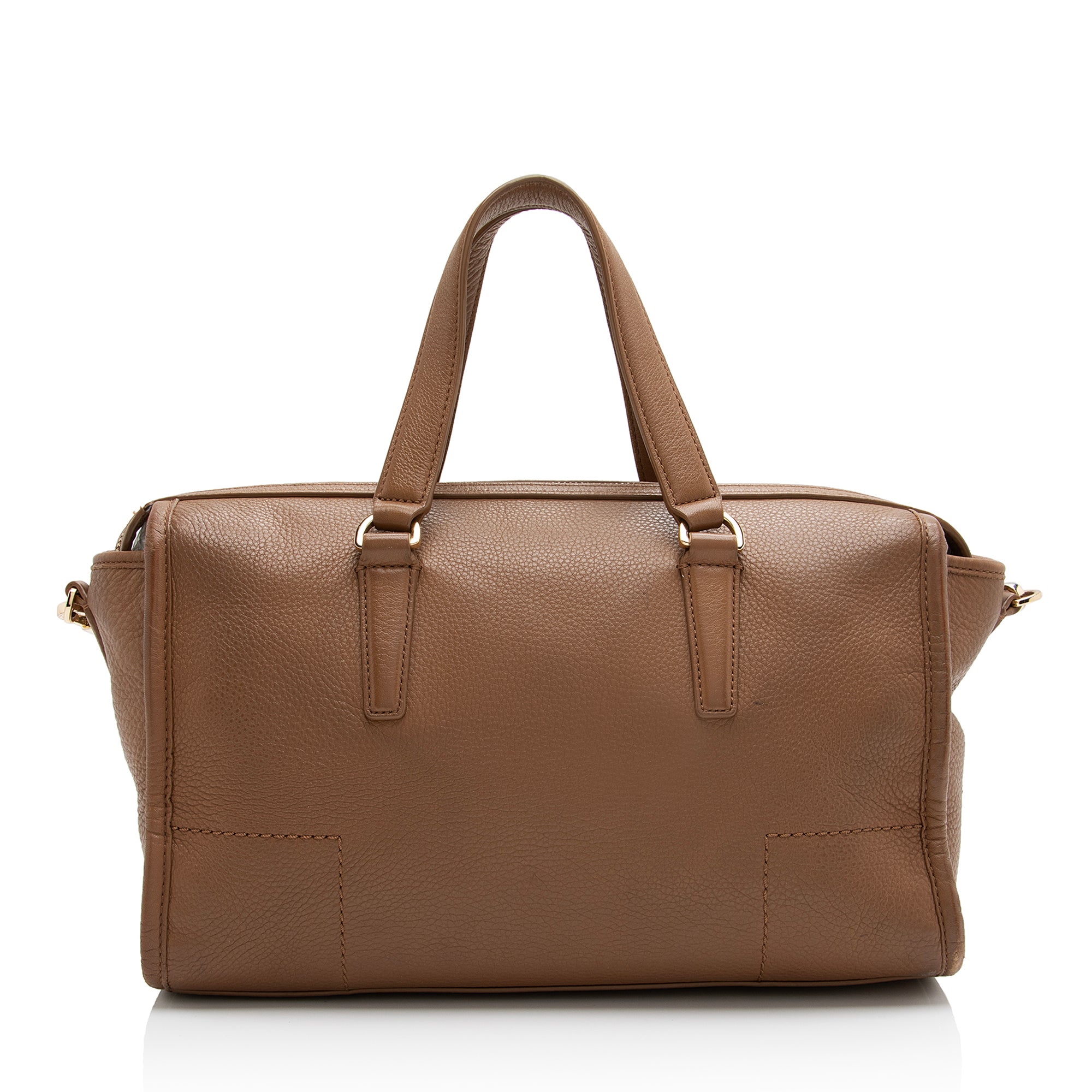 Tory Burch Leather Britten Medium Convertible Satchel (SHF-23658)