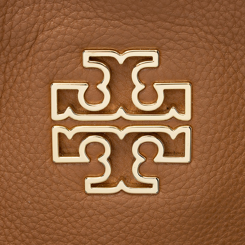 Tory Burch Leather Britten Small Slouchy Tote (SHF-19671)