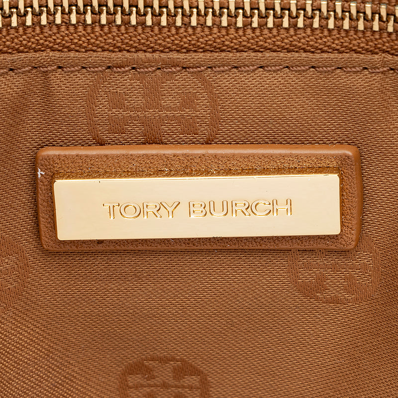 Tory Burch Leather Britten Small Slouchy Tote (SHF-19671)