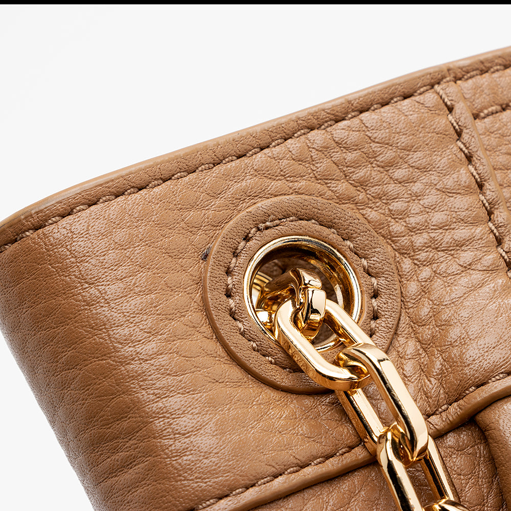 Tory Burch Leather Britten Small Slouchy Tote (SHF-21429)