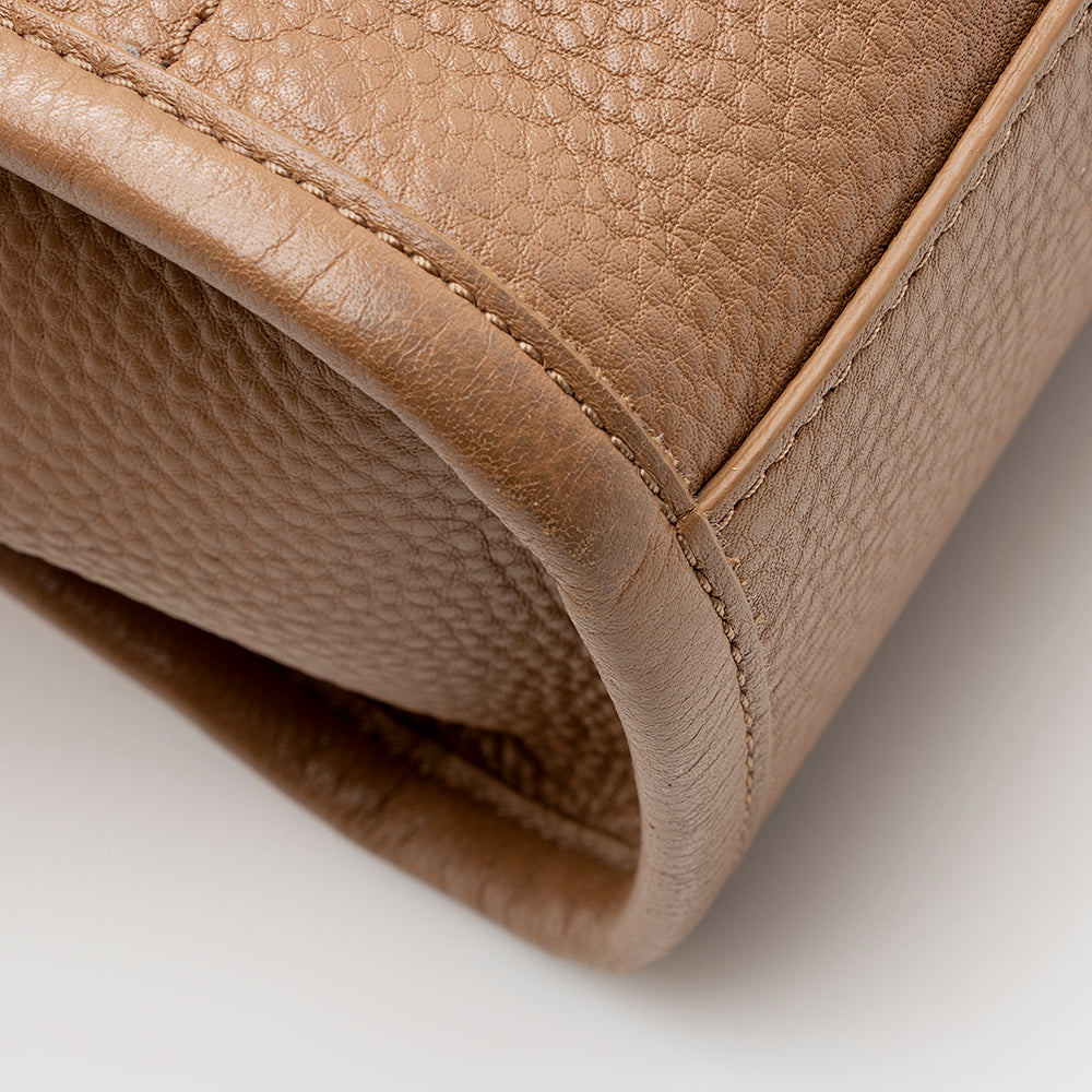 Tory Burch Leather Britten Small Slouchy Tote (SHF-21429)