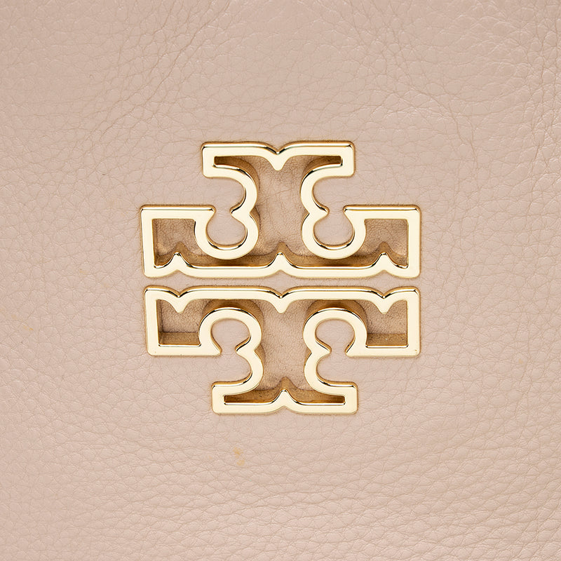 Tory Burch Leather Britten Small Slouchy Tote (SHF-21899)
