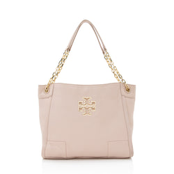Tory Burch Leather Britten Small Slouchy Tote (SHF-21899)