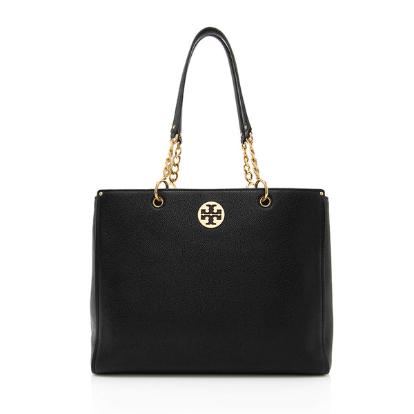 Tory Burch Leather Chain Tote (SHF-18578)