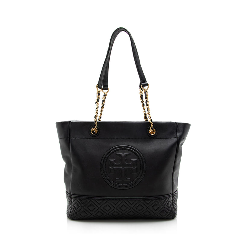 Tory Burch Leather Fleming Chain Tote (SHF-16821)