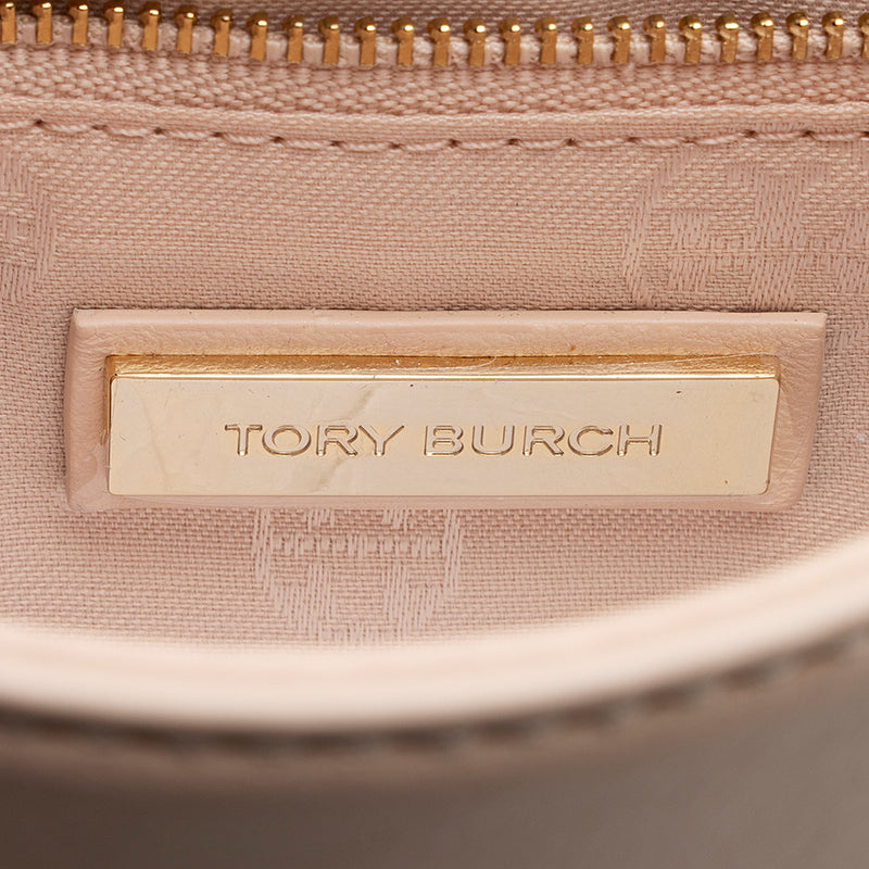 Tory Burch Pink Metallic Leather Crossbody Bag