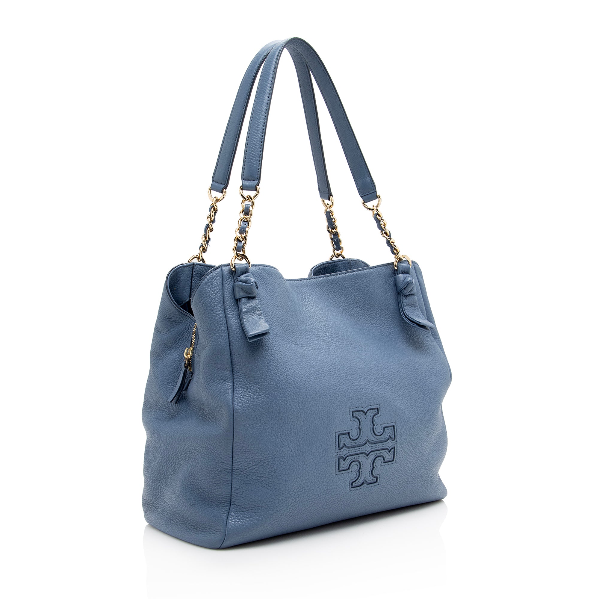 Tory Burch Leather Harper Center Zip Large Tote (SHF-22969)