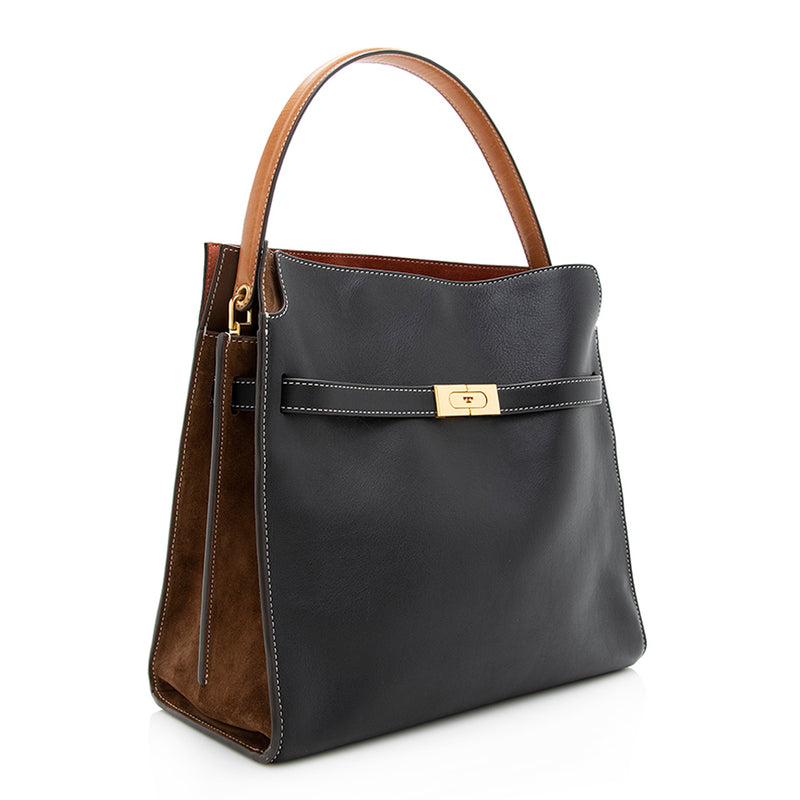 Tory Burch Leather Lee Radziwill Double Tote (SHF-19696)