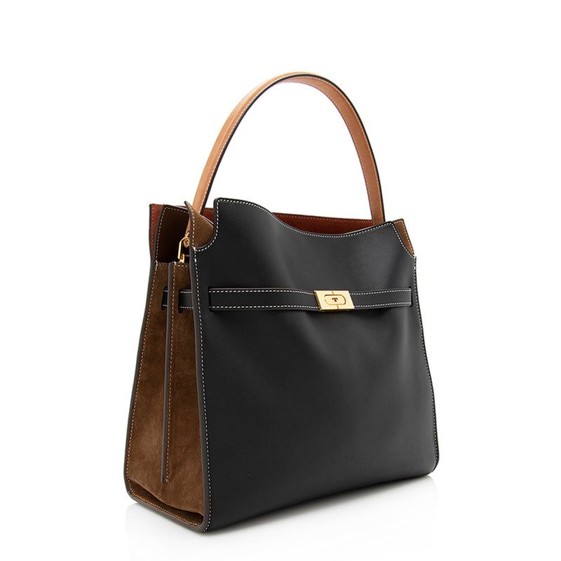 Tory Burch Leather Lee Radziwill Double Tote (SHF-19821)