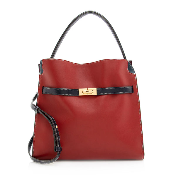 Tory Burch Leather Lee Radziwill Double Tote (SHF-20412)