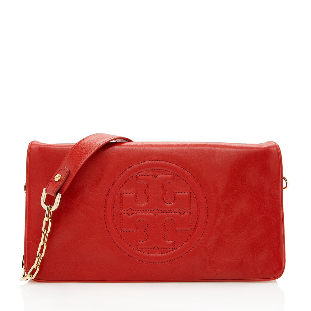 Tory Burch Leather Reva Clutch (SHF-17331)