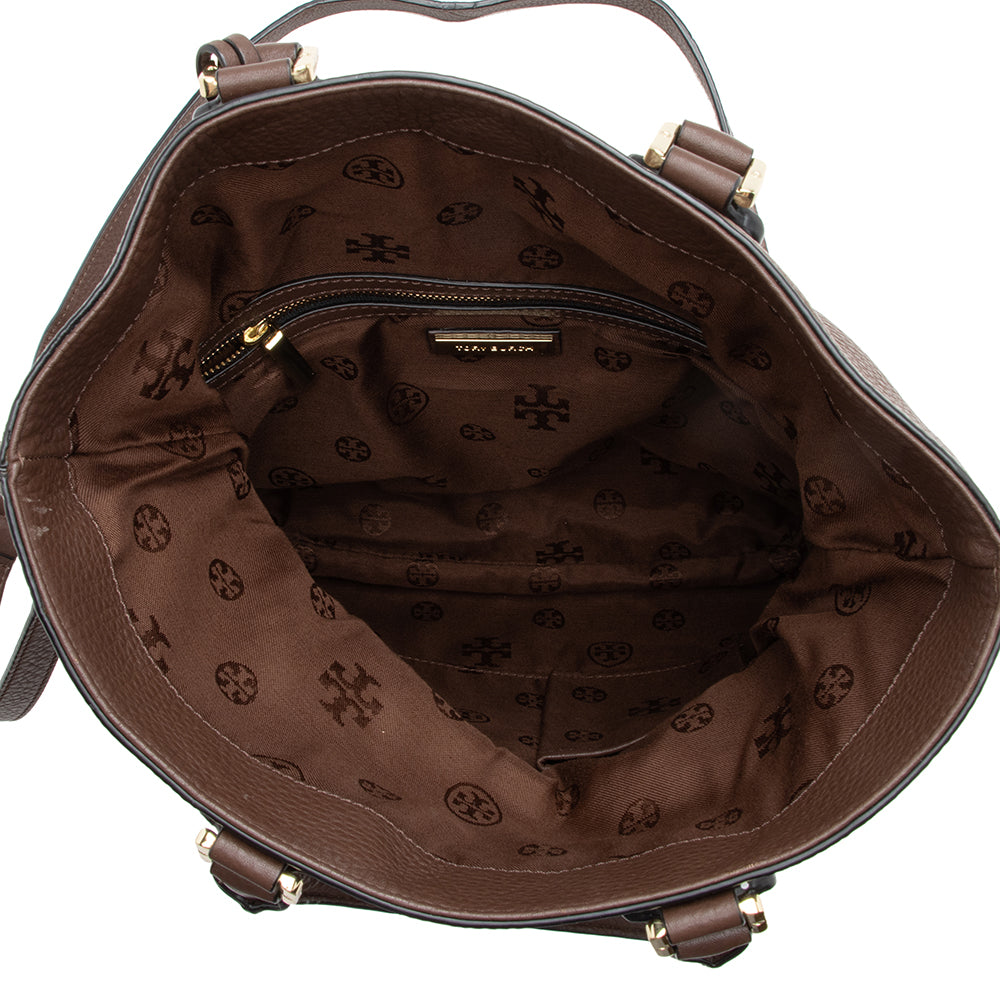 Tory Burch Leather Robinson Fold-Over Messenger Bag (SHF-16574)