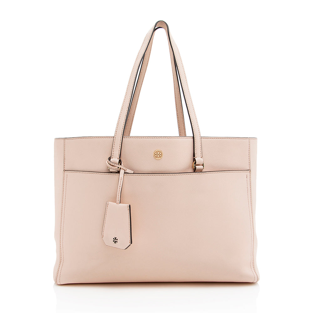 Tory Burch Leather Robinson Tote (SHF-19009)
