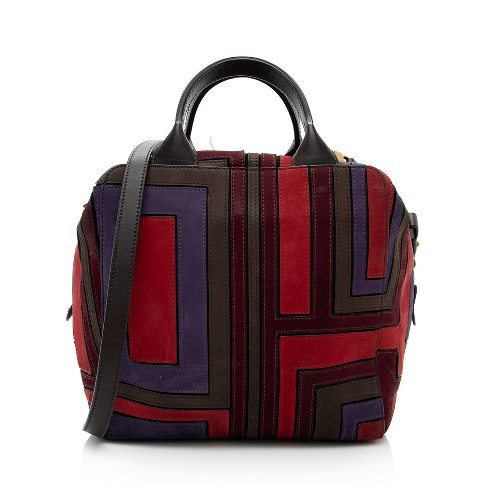 Tory Burch Leather T Patchwork Satchel (SHF-17921)