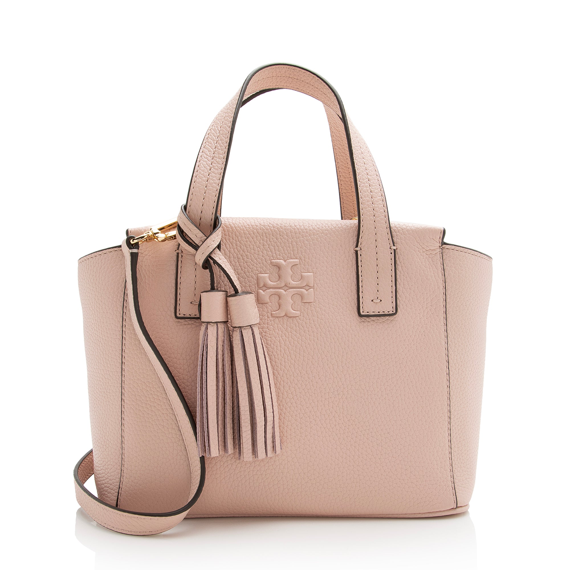 Tory Burch Leather Thea Tassel Mini Tote (SHF-22495)