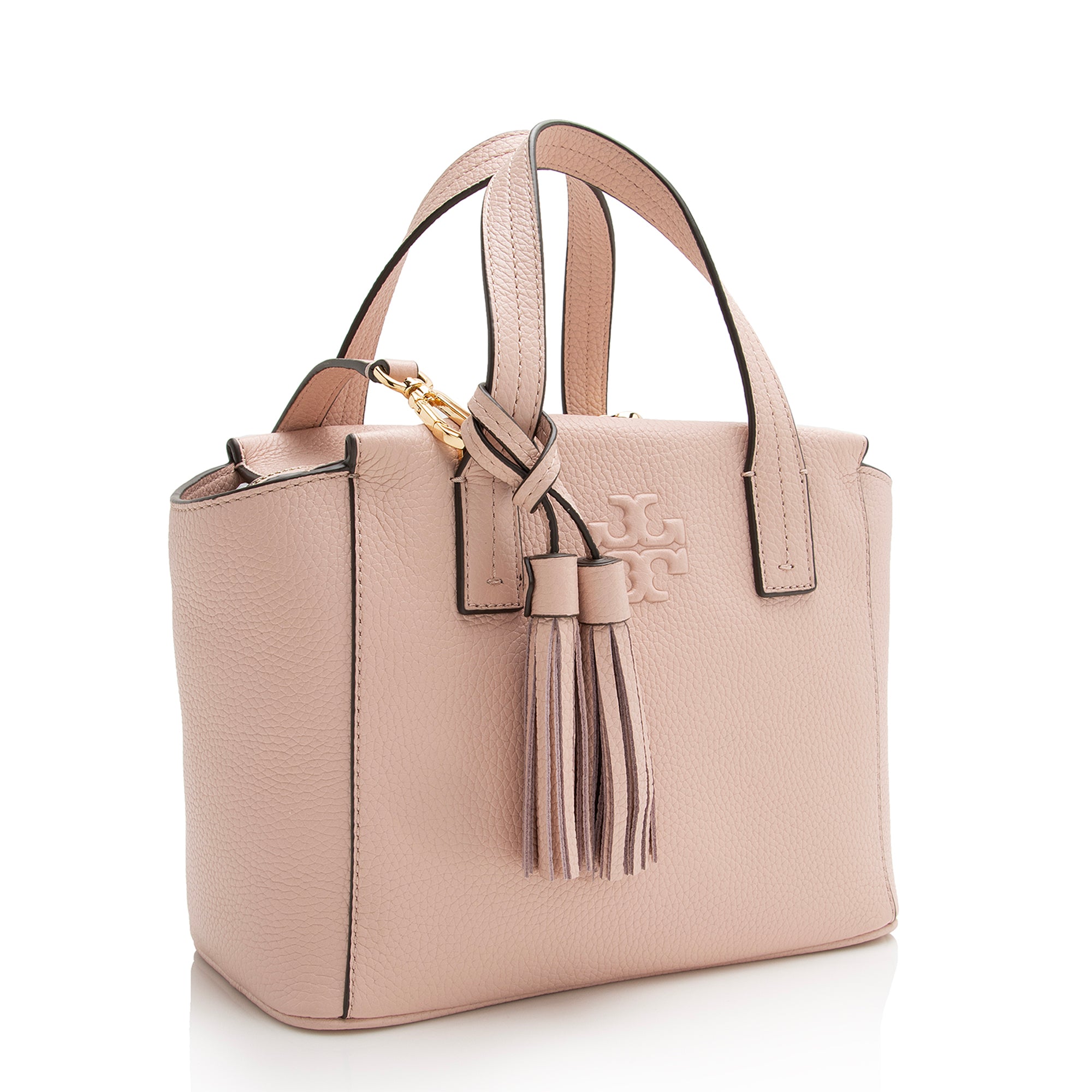 Tory Burch Leather Thea Tassel Mini Tote (SHF-22495)