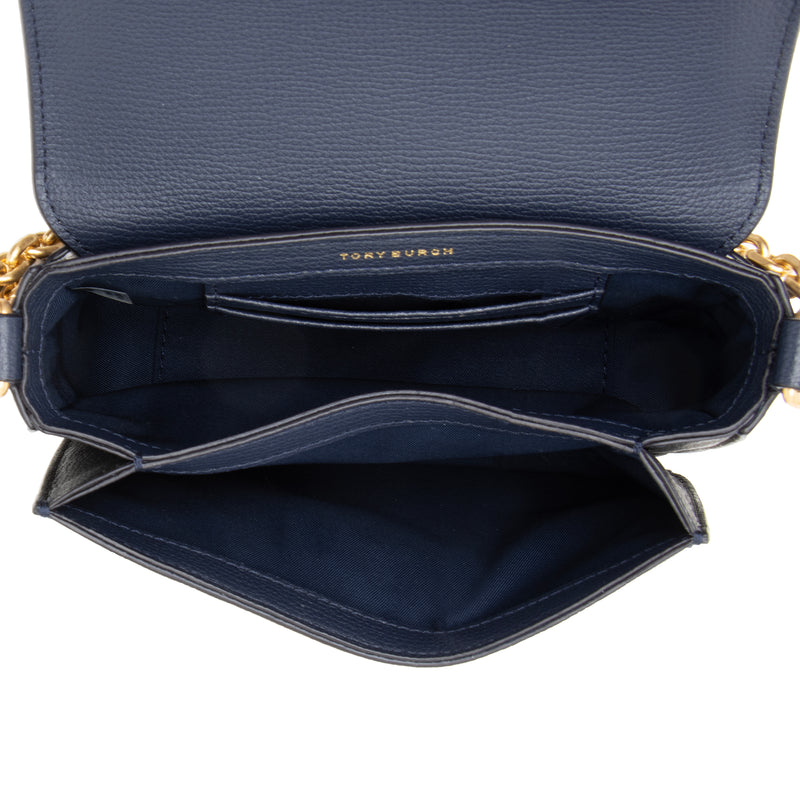 Tory Burch Leather Velvet Kira Fil Coupe Mini Shoulder Bag (SHF-23080)